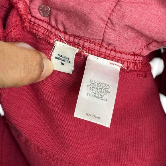 J Jill Womens Authentic Fit Cropped Jeans Size 16 Pink Stretch Denim Pants - Picture 6 of 6